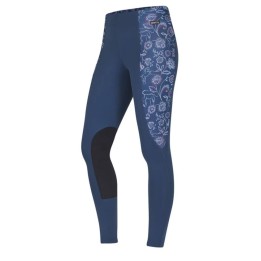 Kerrits Kids Flow Rise Knee Patch Performance Tight (Admiral/Admiral Winter Bloom)